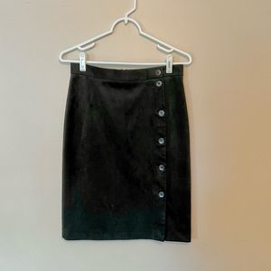 Black Faux Suede Pencil Skirt from H&M, Size 6